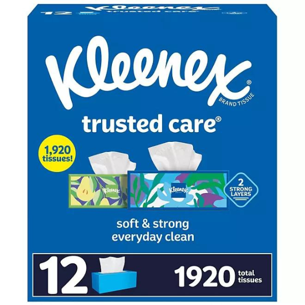 Kleenex Trusted Care 12 Flat Boxes