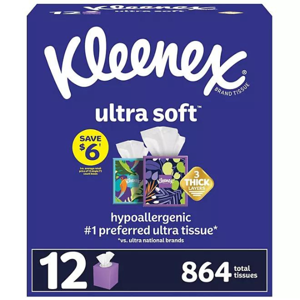 Kleenex Ultra Soft 12 Cube Boxes