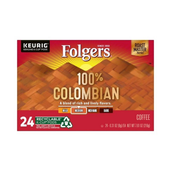 Folgers 100% Colombian Coffee Pods 24ct