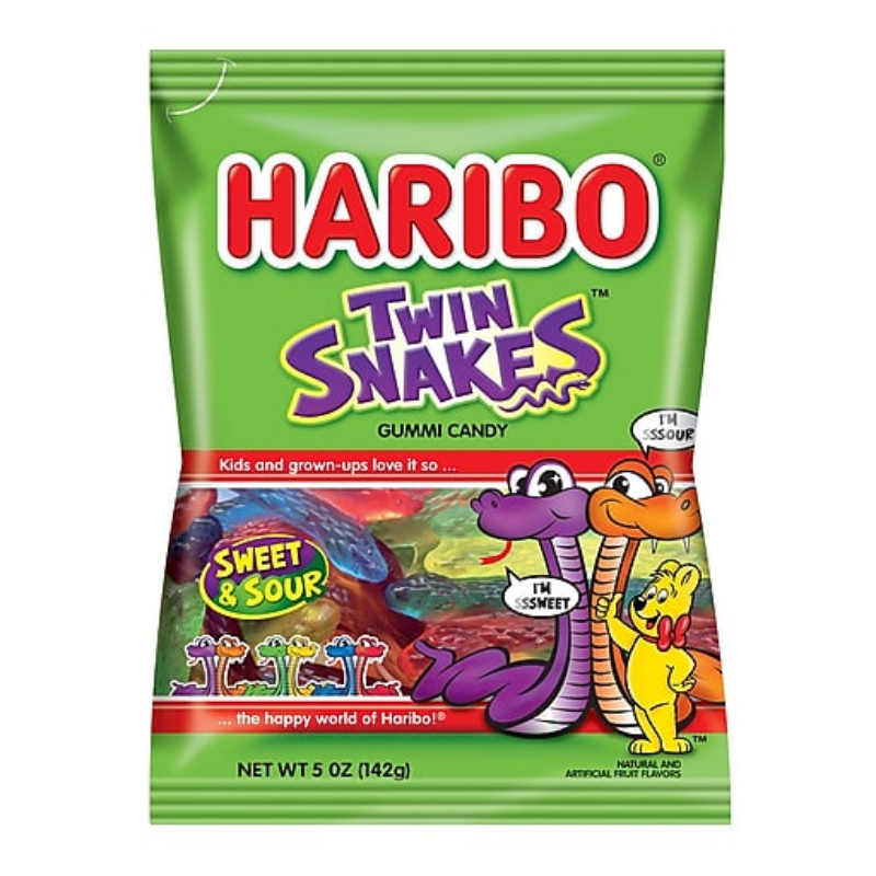 Haribo Twin Snakes Gummy Candy - 5oz