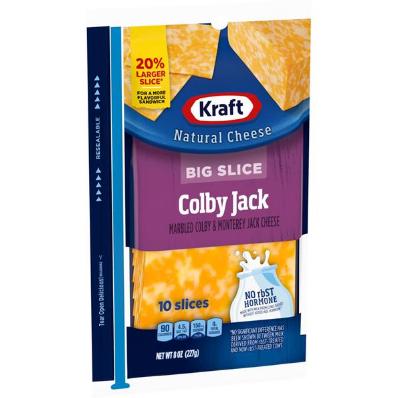 Kraft Big Slice Colby Jack Cheese - 8 oz / 10 ct