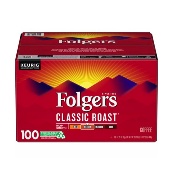 Folgers Classic Roast Coffee 100 K-cup pods