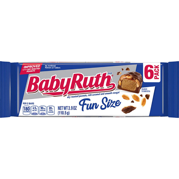 Baby Ruth Milk Chocolate Candy Bars Fun Size 6pk