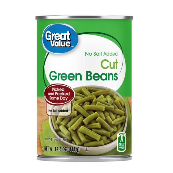 Great Value cut Beans No Salt Added - 14.5oz