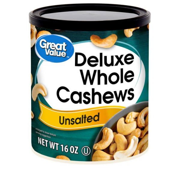 Great Value Deluxe Whole Cashews 1lb