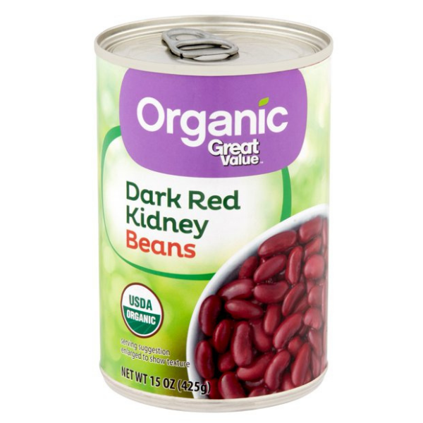 Great Value Dark Red Kidney Beans Organic - 15oz