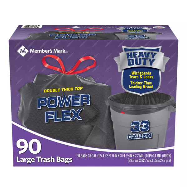 Member's Mark Power Flex 90 Large Trash Bags 33gal