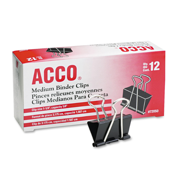 Acco Binder Clips 12ct