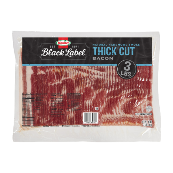 Black Hormel Thick Cut Bacon - 3lbs