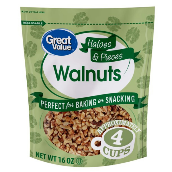 Great Value Half and Pieces Walnuts - 16oz