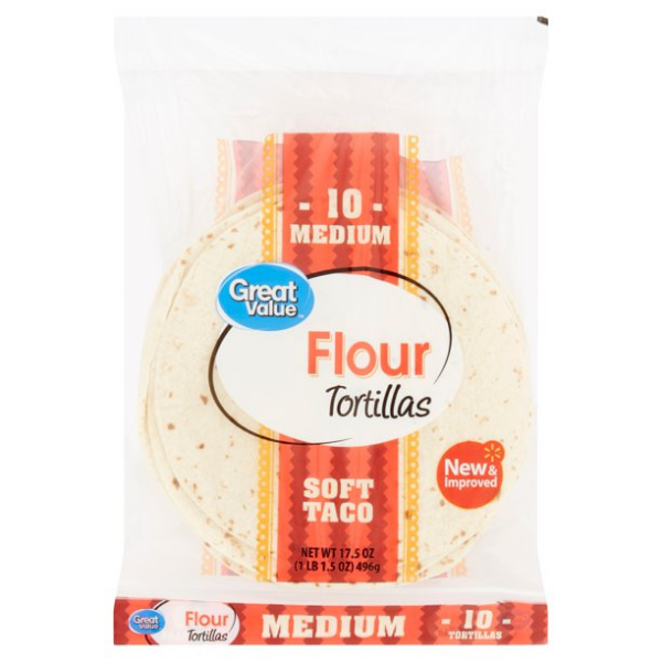 Great Value Medium Flour Tortillas - 10ct