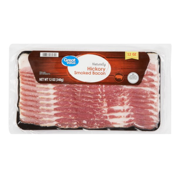 Great Value Hickory Smoked Bacon - 12 oz