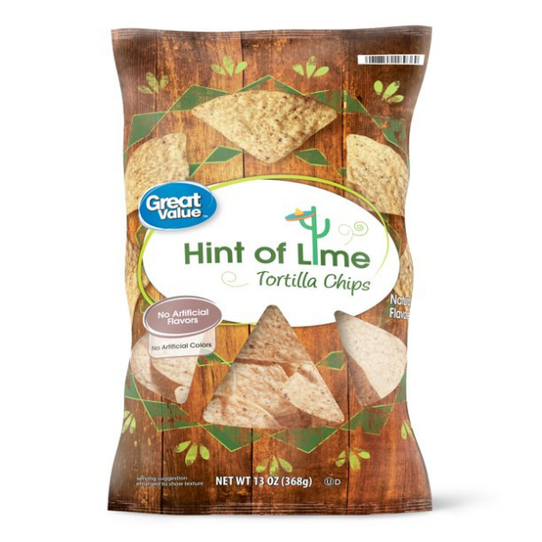 Great Value Hint of Lime Tortilla chips - 13oz