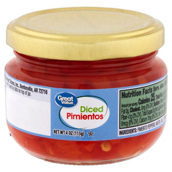 Great Value Diced Pimientos - 4oz