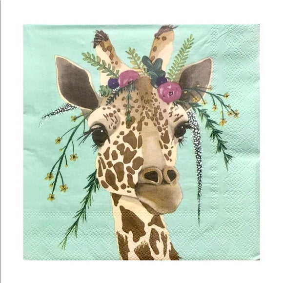 Claire Giraffe Beverage Napkins