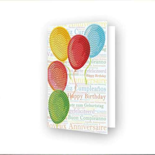 Happy Birthday w Balloons Diamond Dotz Card w/Envelope